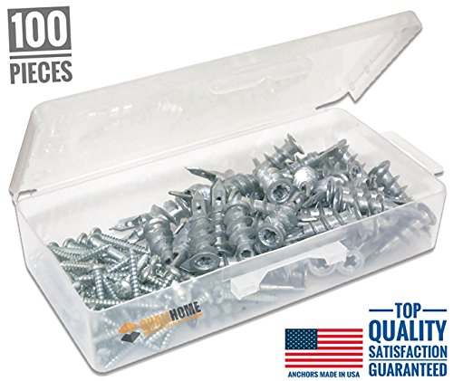 #1 Best Quality Zinc Self Drilling Drywall Anchors with Screws Kit, 100 Pieces All Together