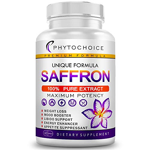 Pure Saffron Extract for Healthy Weight Loss-Natural Appetite Suppression Pills-Mood Booster Anti-Anxiety Saffron Supplement for Depression-Hunger Suppressant for Women and Men (60 Saffron Capsules)