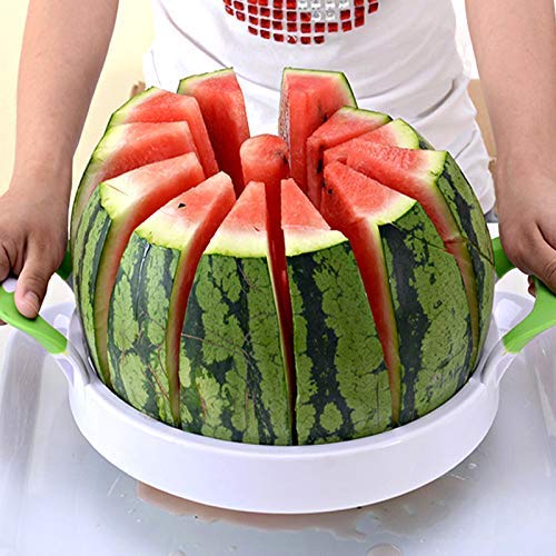 Watermelon Slicer 15.7” Large Stainless Steel Fruit Cantaloup Melon Slicer Cutter Peeler Corer Server for Home