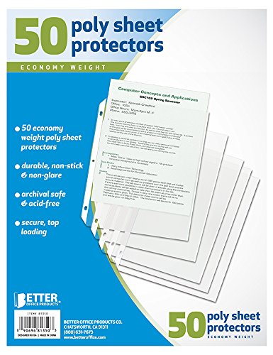 Better Office Sheet Protectors, 50 Pack