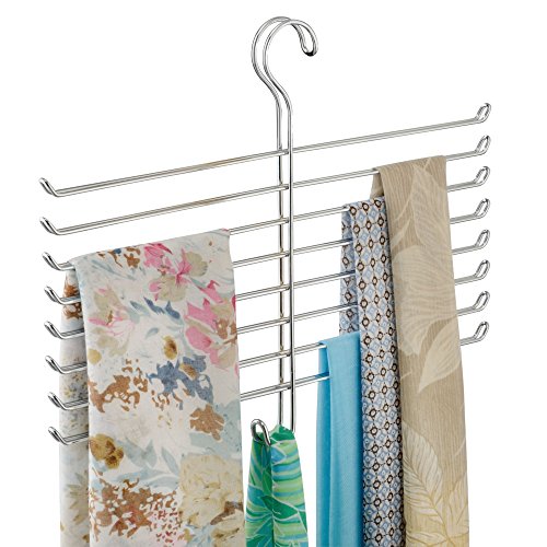 iDesign Classico Spine Closet Organizer Hanger, Hanging Storage Ideal for Bedrooms, Mudrooms, Dorm Rooms, No Hardware Required, Scarf Holder