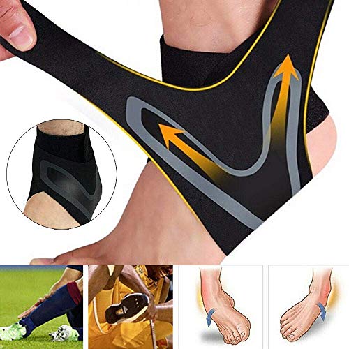 LHB Ankle Support Brace, Adjustable Ankle Brace with Breathable & Elastic Nylon Material, Comfortable Ankle Wrap Sports Protect Against Chronic Ankle Strain Sprains Fatigue Fits All (1 Pair) (S)