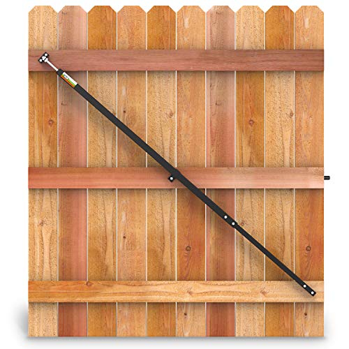 True Latch 6' Telescopic Fully Adjustable Gate Brace - Wood Privacy Fence Anti Sag Gate Kit - Extends from 40' to 74' - Gate Hardware Kit for Outdoor Yard Wooden Fence Gates, 1 PATENTED USA made brace