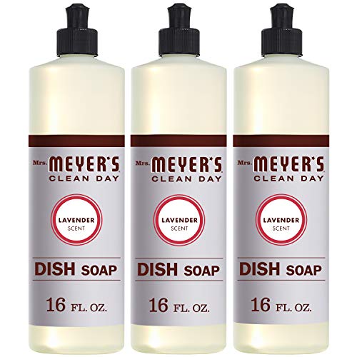 Mrs. Meyer's Clean Day Liquid Dish Soap, Cruelty Free Formula, Lavender Scent, 16 oz- Pack of 3