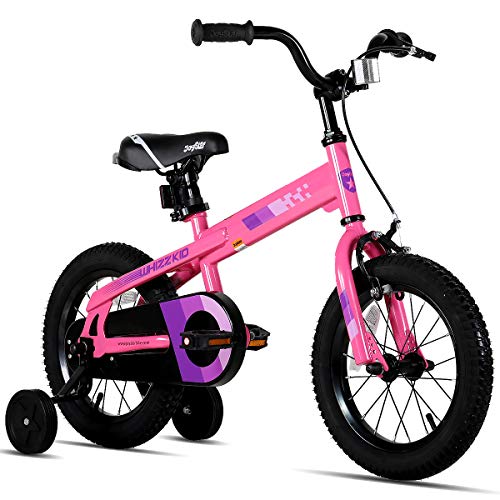 JOYSTAR 18 Inch Kids Bike with Training Wheels for Ages 6 7 8 9 Years Old Boys and Girls, Children Bicycle with Handbrake for Early Rider, Pink