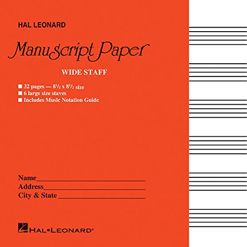 Wide Staff Manuscript Paper (Red Cover)