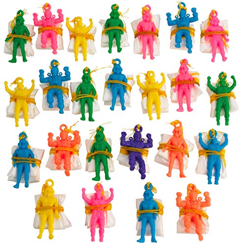 Kicko Mini Vinyl Paratroopers - Pack of 24-1.75 Inches Assorted Colors Cool Airborne Action Figures - for Kids Party Favors, Bag Stuffers, Fun, Toy, Prize