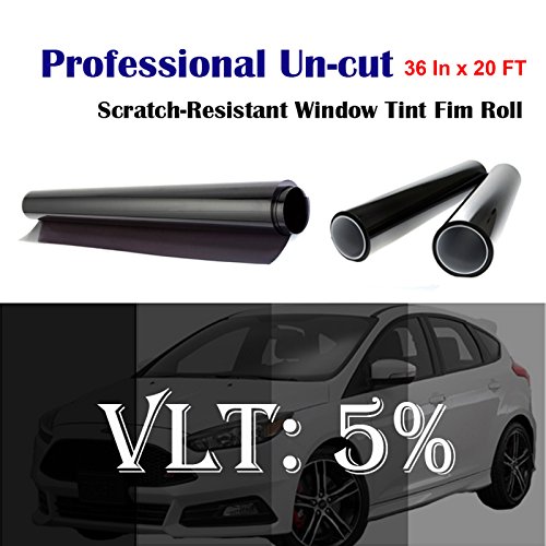 Mkbrother Uncut Roll Window Tint Film 5% VLT 36' in x 20' Ft Feet Car Home Office Glass