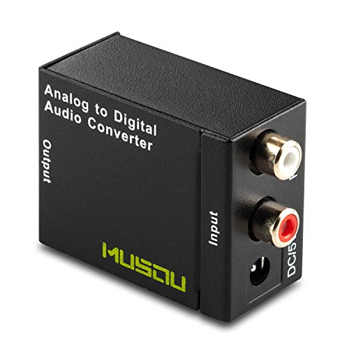 Musou RCA Analog to Digital Optical Toslink Coaxial Audio Converter Adapter with Optical Cable