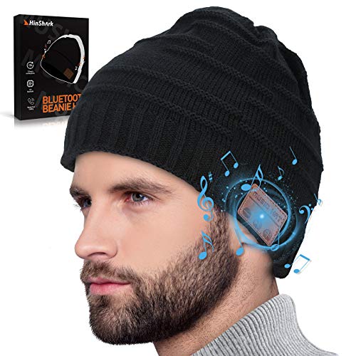 Bluetooth Beanie for Men, Gifts for Men Women, Beanie with Bluetooth Hat Headphones, Stocking Stuffers, Knit Winter Hats for Men, Christmas Unique Gifts for Boyfriend Husband Him Her Dad Teen Girl Boy