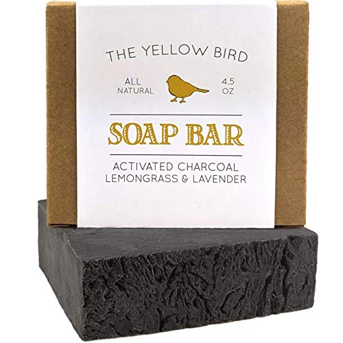 Activated Charcoal Soap Bar - Natural Detox Face Soap & Body Soap for Acne, Blackheads, Eczema, Psoriasis, Sensitive Skin. Black Soap Facial Cleanser for Oily Skin. Vegan, Non-GMO, Organic Ingredients