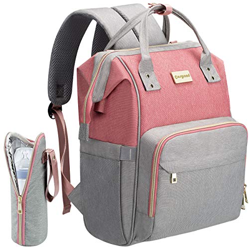 COSYLAND Diaper Bag Backpack Nappy Maternity Backpack for Mom with USB Charge (Pink)