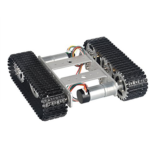 Tracked Robot Assembled Smart Car Platform Aluminum Alloy Chassis with Dual DC 9V Motor for Arduino Raspberry Pi DIY