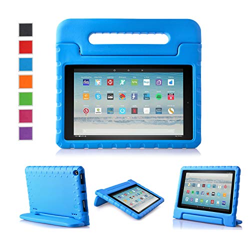 LTROP All-New Fire HD 10 Case - Shock Proof Fire HD 10 Tablet Case for Kids (7th Generation and 9th Generation, 2017 and 2019 Release) - Blue