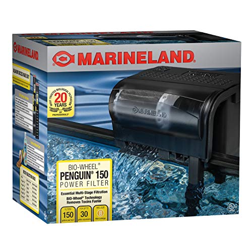 Marineland Penguin Bio-Wheel Power Filter 150 GPH, Multi-Stage aquarium Filtration