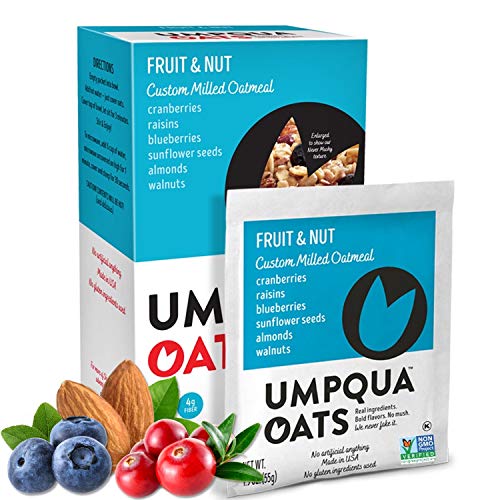 Umpqua Oats | All Natural, Premium Oatmeal Packets | No Mush, Custom Milled | Non-GMO (Fruit and Nut, 12 Packets)