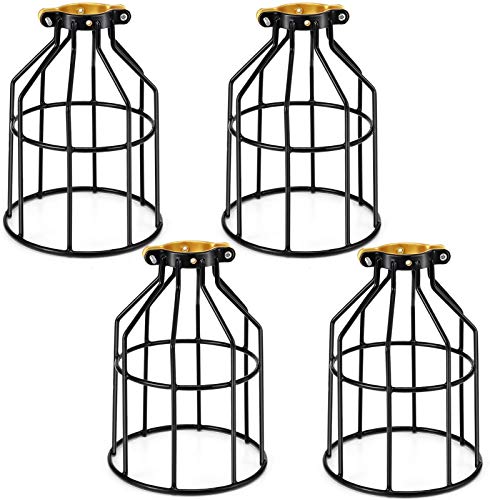 Kohree Metal Bulb Guard Lamp Cage, for Pendant Light, Lamp Holder, Ceiling Fan Light Bulb Covers Vintage Open Style Industrial Grade Adjustable 4 Packs(Cage ONLY)