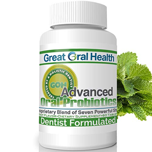 Chewable Oral Probiotics~Dentist Formulated 60 Lozenge Bottle~Attack Bad Breath, Cavities and Gum Disease~Bad Breath Treatment~Contains BLIS M18 and BLIS K12~Mint Flavor~83 Page eBook Included!