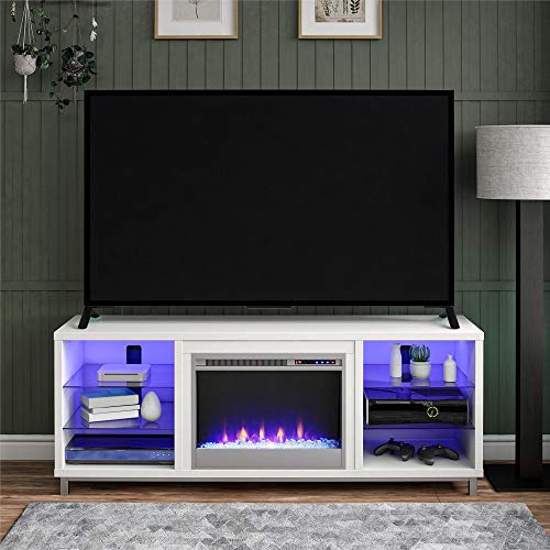 Ameriwood Home Lumina Fireplace TV Stand for TVs up to 70' (White)