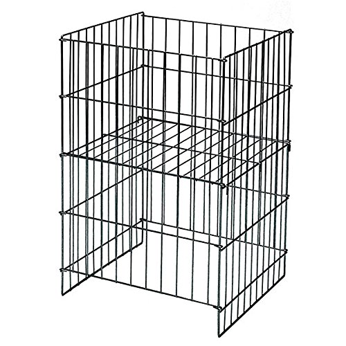 KC Store Fixtures 54107 Wire Dump Basket with Adjustable Shelf, 30' Height, 17' Width, 18' Length, Black, Metal Wire