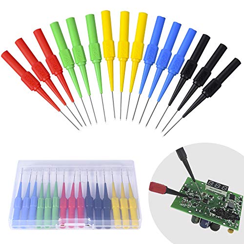 BingSnow Non-destructive Pin Test Probes Pin Insulation Piercing Needle, 15 Pack Probes Pin Set Use for Car Tester (Black, Red, Green, Yellow, Blue - 3/Each Colors)