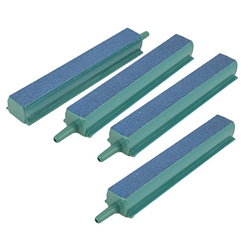 Pawfly 4PCS Air Stone Bar 4 Inch Bubble Release Mineral Airstones for Fish Tank Aquarium Pump Green/Blue