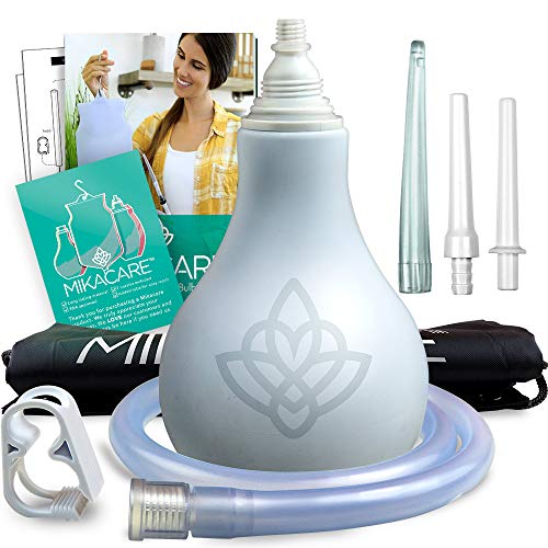 Enema Bulb Kit - Extra Large 12oz Anal Douche for Men and Women - Portable - BPA and Phthalates Free - by Mikacare