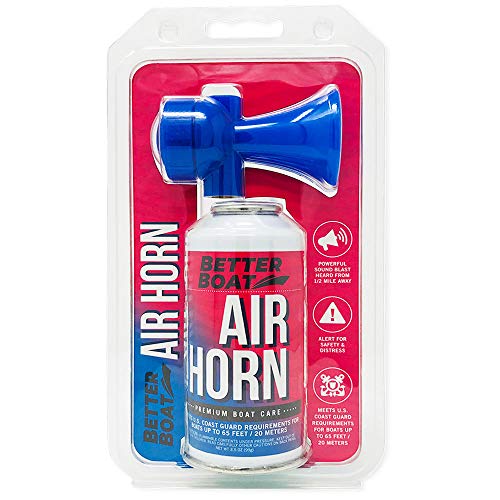 Air Horn for Boating Safety Canned Boat Accessories | Marine Grade Airhorn Can and Blow Horn - 3.5oz