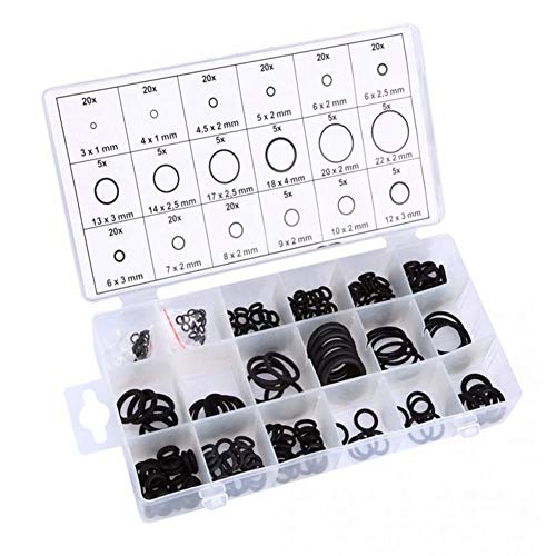 Orgrimmar 225 PCS Rubber O-Ring Assortment Kit Washer Gasket Sealing Pack18 Sizes Gasket Washer Seal Assortment Set for Plumbing,Automotive,General Repair with Case