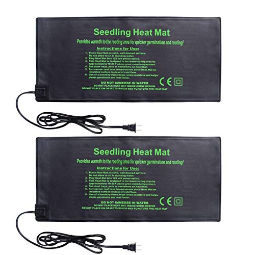 HYDGOOHO Seedling Heat Mat 2-Pack Heating Mat Hydroponic Heating Pad Waterproof for Seed Germination Cloning and Plant Propagation (S)