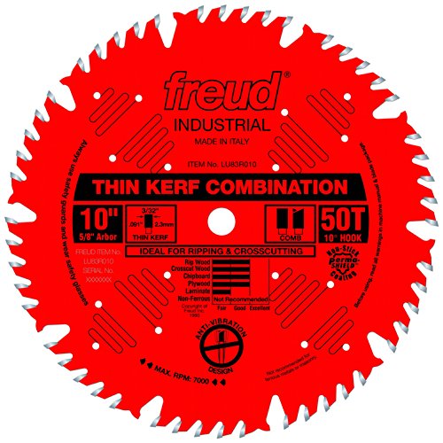 Freud 10' x 50T Thin Kerf Combination Blade (LU83R010)