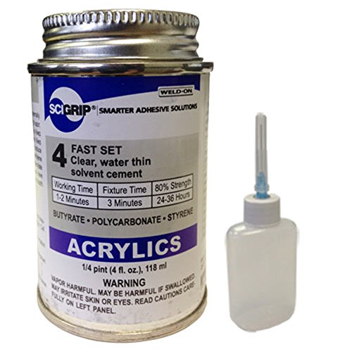 Weld-On 4 Acrylic Adhesive - 4 Oz and Weld-On Applicator Bottle with Needle