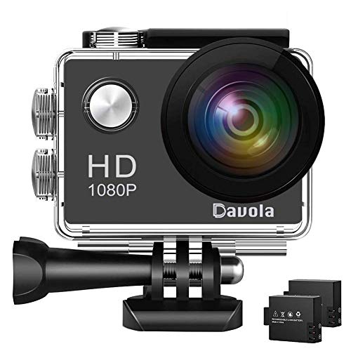 Action Camera Davola 1080P WiFi Sports Camera 12MP Underwater Waterproof Camera with Wide-Angle Lens and Mounting Accessory Kits