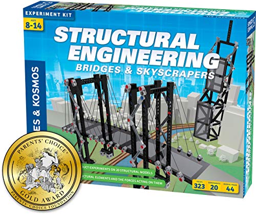 Thames & Kosmos Structural Engineering: Bridges & Skyscrapers | Science & Engineering Kit | Build 20 Models | Learn about Force, Load, Compression, Tension | Parents' Choice Gold Award Winner, Blue