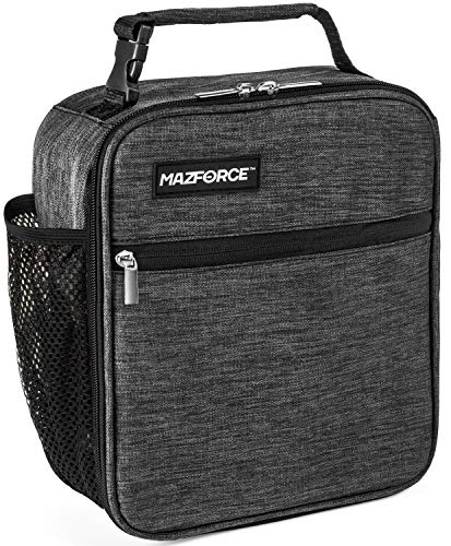 MAZFORCE Original Lunch Bag Insulated Lunch Box - Tough & Spacious Adult Lunchbox to Seize Your Day (Iron Grey - Lunch Bags Designed in California for Men, Adults, Women)