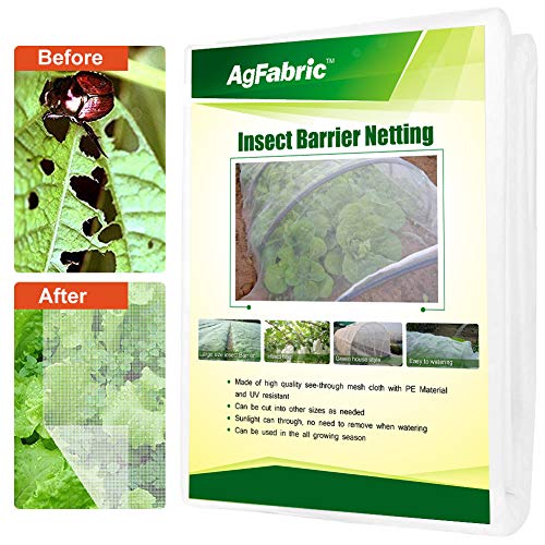 Agfabric 6.5'x200' Bug Net Insect Bird Netting, Garden Netting Protect Plants Fruits Flowers Against Bugs Birds & Squirrels, White
