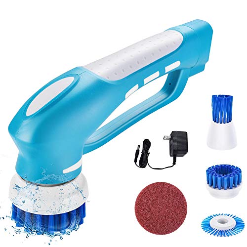 PowerDoF Scrub Brush Electric Spin Scrubber, Cordless Shower Scrubber and Handheld Power Scrubber with 4 Cleaning Brush Heads Power Brush for Tub, Tile, Floor, Sink, Window, Kitchen