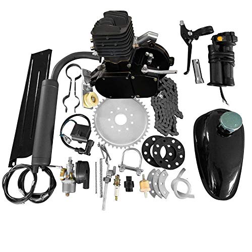 MOTOOS 80CC 26' 28' Bike Bicycle Motorized 2 Stroke Cycle Petrol Gas Engine Kit Set (Black)