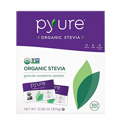 Pyure Organic Stevia Sweetener Packets, Granulated Sugar Substitute, 300 Count