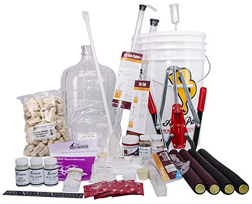 North Mountain Supply 3 Gallon Wine from Fruit Complete 32pc Kit with Glass Carboy - Only Fruit & Bottles Required