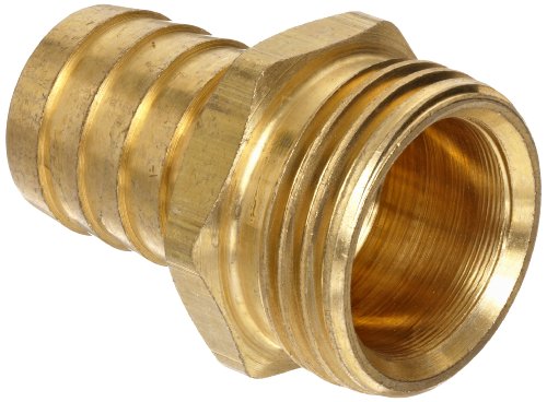 Anderson Metals Brass Garden Hose Fitting, Connector, 1/2' Barb x 3/4' Male Hose