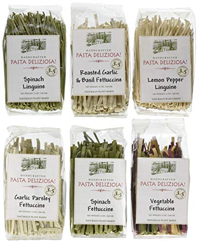 Pasta Deliziosa Handcrafted Pasta Variety Pack, All Flavors, 12 Ounce (Pack of 6)
