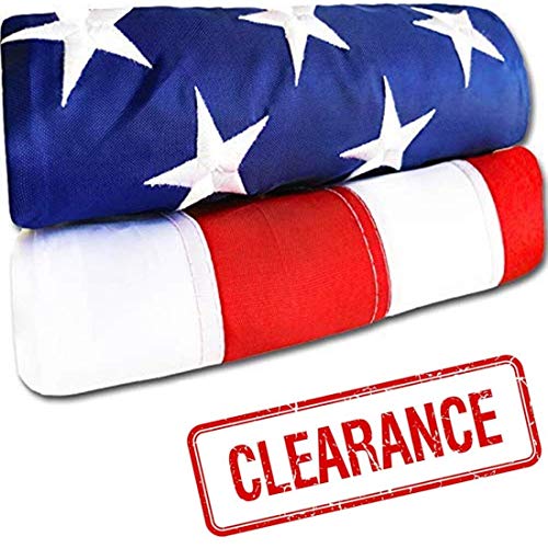 American Flag - Heavy-Duty US Flag - Embroidered Stars - Nylon USA Flag Built for Outdoors - Sewn Stripes - UV Protection - Brass Grommets (3x5 ft)