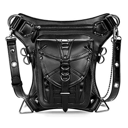 Rullar Unisex Waterproof Waist Bag Tactical Drop Leg Bag Bike Cycling Hiking Fanny Pack Hip Thigh Bag Pouch Shoulder Crossbody Bag Black