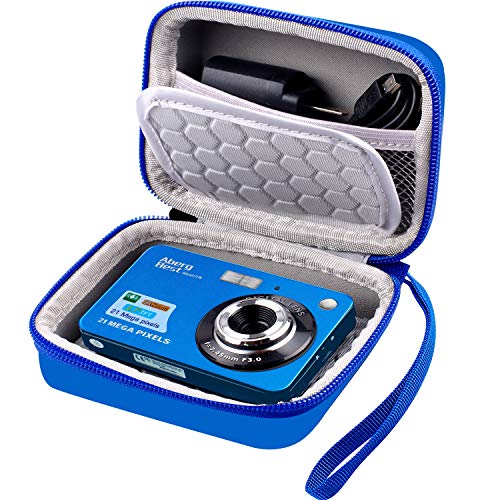 Carrying & Protective Case for Digital Camera, AbergBest 21 Mega Pixels 2.7' LCD Rechargeable HD/Canon PowerShot ELPH 180/190 / Sony DSCW800 / DSCW830 Cameras for Travel - Blue