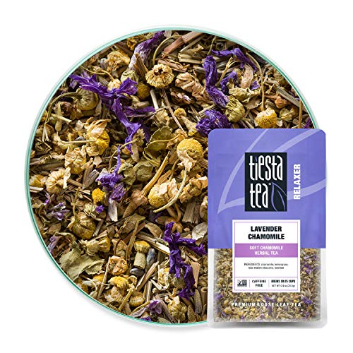Tiesta Tea - Lavender Chamomile, Loose Leaf Soft Chamomile Herbal Tea, Decaf, Hot & Iced Tea, 0.9 oz Pouch - 25 Cups, Natural, Stress Relief & Health Support, Herbal Tea Loose Leaf