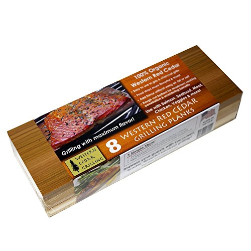 10 Cedar Grilling Planks (8 Extra Long + 2 Bonus Short Planks!) - Perfect for Salmon, Fish, Steak, Veggies and More. Made in USA! Re-use Several Times. Fast Soaking.