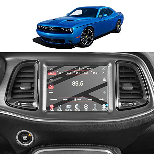 Screen Protector Foils for 2015-2020 Dodge Challenger Uconnect Navigation Display Tempered Glass 9H Hardness Anti Glare & Scratch HD Clear LCD GPS Touch Screen Protective Film (15-20 8.4In)