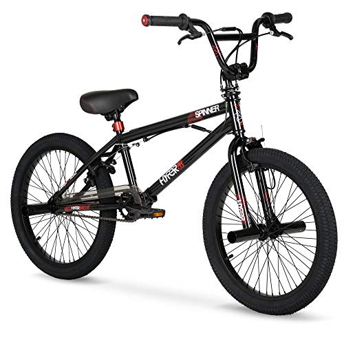 Experiment with Tricks Ride to Meet Up with Friends 20 inch Hyper Spinner Gloss Black with Red Accent BMX Bike