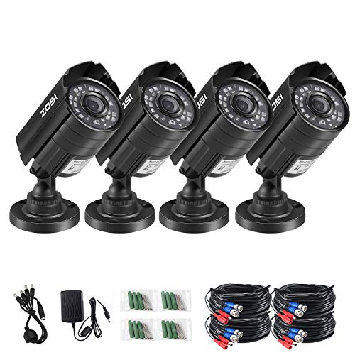 ZOSI 4PK 1920TVL 1080P Security Camera 3.6mm Lens 24 IR-LEDs 2.0MP CCTV Camera Home Security Day/Night Waterproof Camera for 720P / 1080N / 1080P/5MP/4K Analog DVR Systems